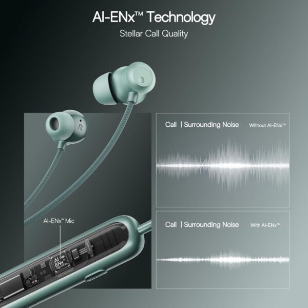 Boat Rockerz 210 ANC Bluetooth in Ear Neckband w/Spatial Audio, 30dB ANC, AI-ENx Technology, 40hrs Playback, EQ Modes, 13 mm Drivers, Dual Pairing & Fast Pair(Powder Blue)
