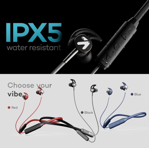 GOBOULT EQCharge Bluetooth Earphones with 32H Playtime, Zen ENC Mic, Dual Device Connectivity, Type C Fast Charging, 14.2mm Bass Driver, Made in India (Jet Black)
