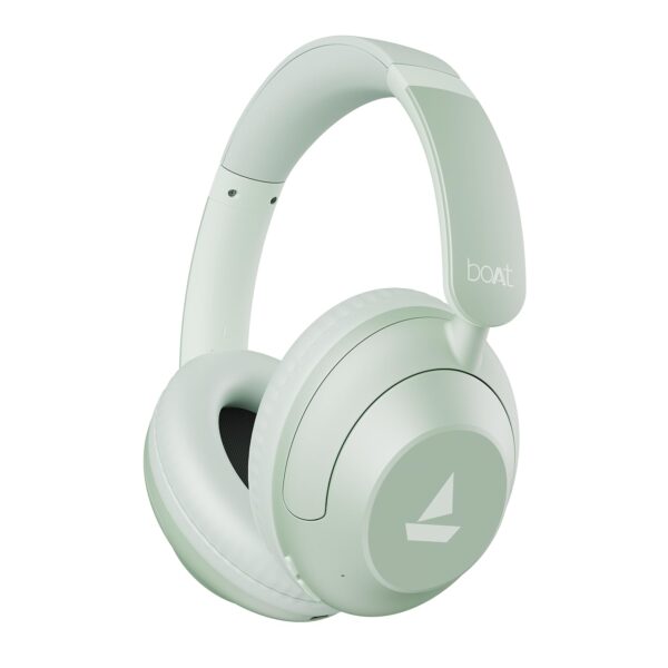 Boat Rockerz 650 Pro, Touch/Swipe Controls, Dolby Audio, 80Hrs Battery, 2Mics ENx, Fast Charge, App Support, Dual Pair, Bluetooth Over Ear Headphones with Mic (Sage Green)