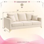 Hayes Rich velvet suede 3 seater sofa cream color