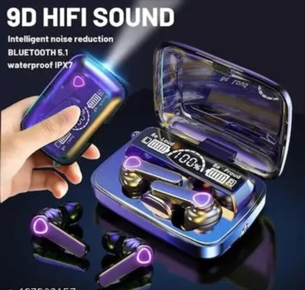 M19 Wireless Earbuds with 9D HiFi Sound and LED Display