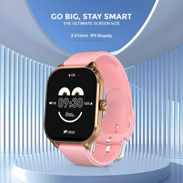 PunnkFunnk H9 Smart Watch 2.01" TFT Display, Bluetooth 5.0 with 100+ Sports Mode, Heart Rate & Blood Oxygen Monitor, Call & Message Reminders Compatible with Android & iOS, IP67 Waterproof(Pink)