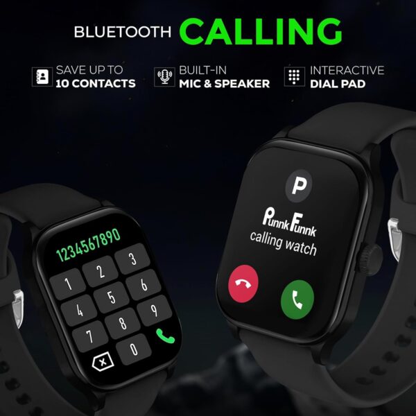 PunnkFunnk NeoLux 1.96” HD Display Smartwatch for Men & Women 2025 with 110+ Sports Modes, Heart Rate, Sleep Monitor IP68 Waterproof, Answer/Make Calls for Android & iOS (Black, NeoLux)