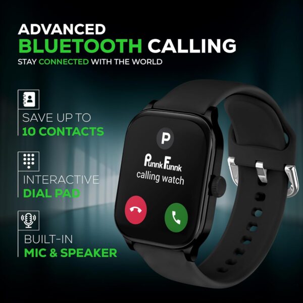 PunnkFunnk NovoLux HD Display Smartwatch for Men & Women Answer/Make Calls, Heart Rate Monitor, 113+ Sports Modes, Step Counter, IP68 Waterproof, Compatible with Android & iOS(Black)