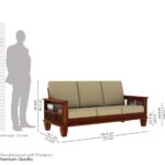 Sheesham wooden 3 seater sofa honey finish