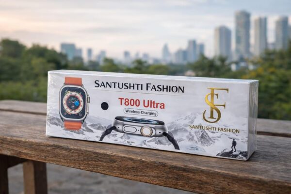 T800 Ultra Smart Watch, Orange Ocean Band, Wireless Charging, 1.99 Inch Infinite Display Orange