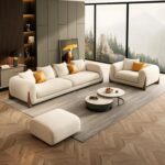Velvet Contemporary 5 seater sectional sofa