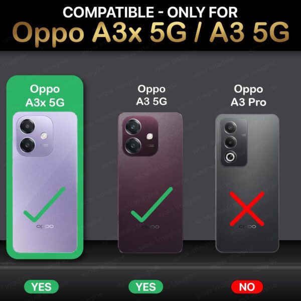 WOW IMAGINE Unbreakable Nano Film Glass Screen Protector for Oppo A3x 5G | A3x 4G | A3 5G [ Flexible like a Screen Guard, Harder than a Tempered Glass ] - Pack Of 2