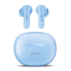 ptron-bassbuds-astra-light-blue-wireless-earbuds-front