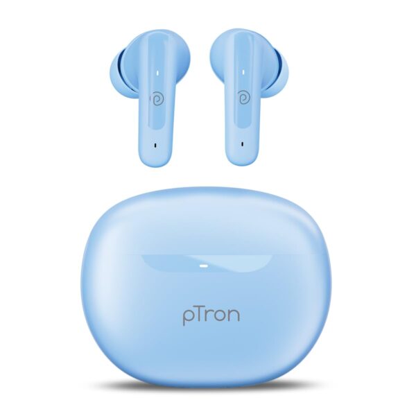 ptron-bassbuds-astra-light-blue-wireless-earbuds-front