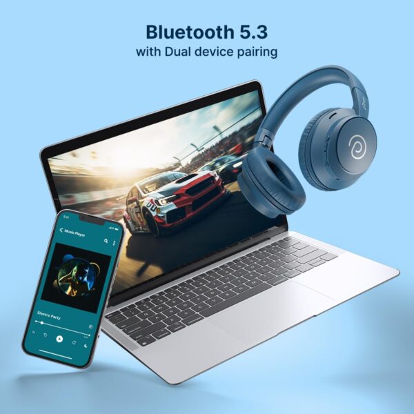 pTron Studio Evo 70hrs Playtime Wireless Over Ear Headphones