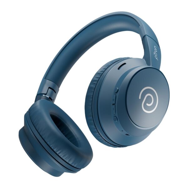 pTron Studio Evo wireless over ear headphones front view blue color