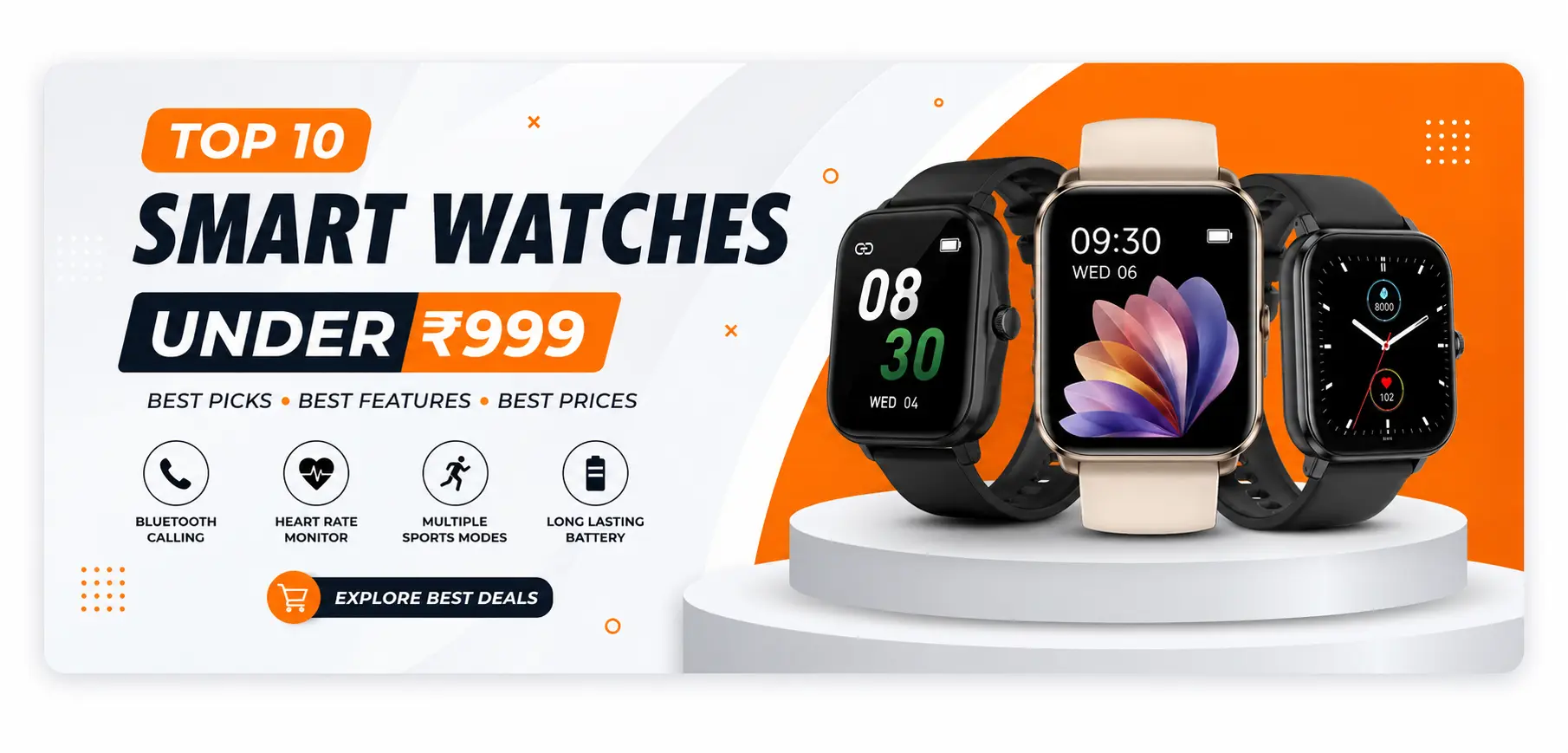 Top 10 Best Smart Watches Under ₹999 in India