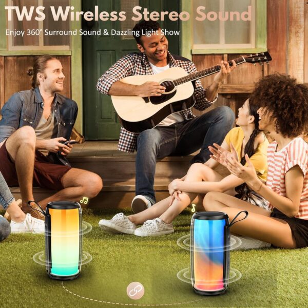 JYX Speaker with Mic System for Singing, Portable Bluetooth Speakers with Dazzling Light and 2 Wireless Mics for Adults, Mini Karaoke Set for Home, Birthday Gifts Toys for Party (Colorful+2 Mics)
