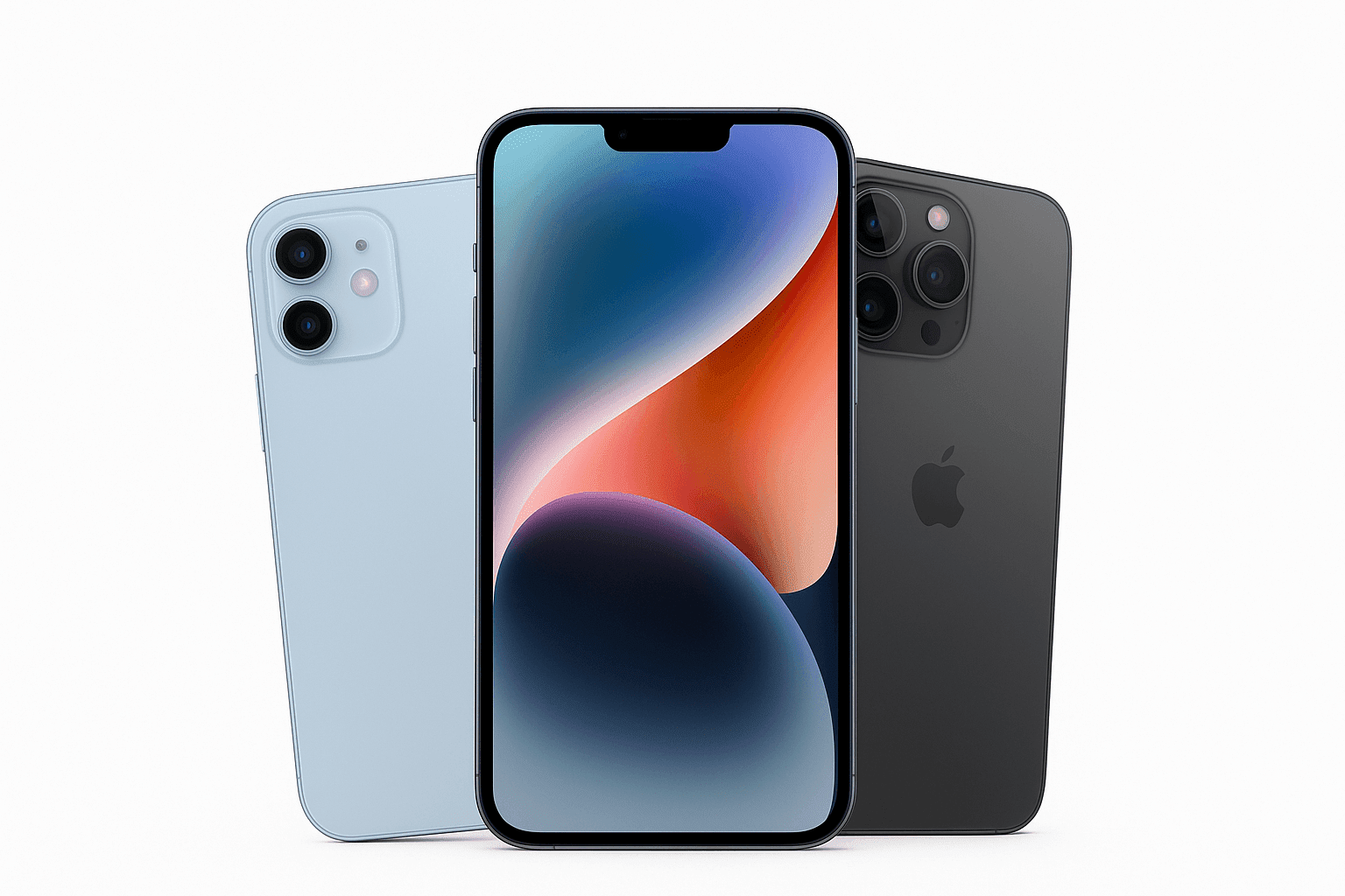 Latest Smartphones Collection 2025 on White Background