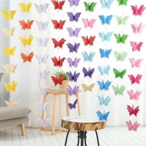 3D butterfly multicolor garland decoration for birthday baby shower wedding wall hanging