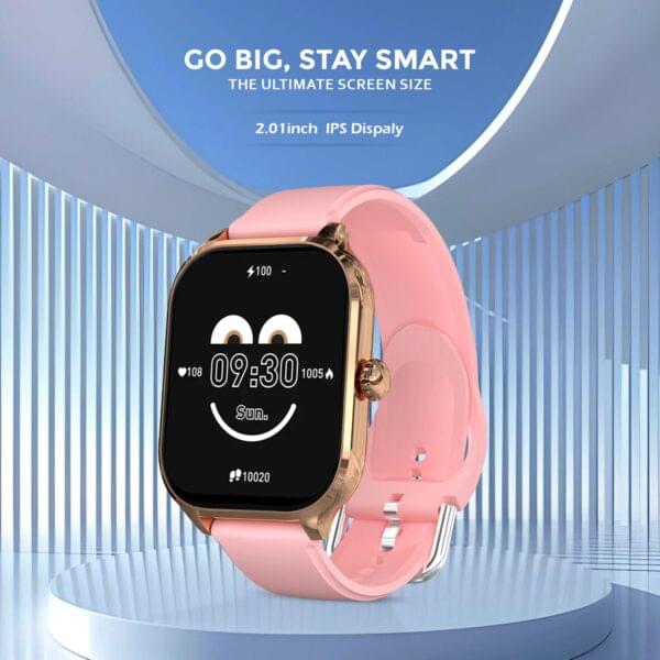 PunnkFunnk H9 Smart Watch 2.01" TFT Display, Bluetooth 5.0 with 100+ Sports Mode, Heart Rate & Blood Oxygen Monitor, Call & Message Reminders Compatible with Android & iOS, IP67 Waterproof(Pink)