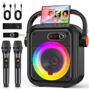 JYX Karaoke Machine with 2 Wireless Mics